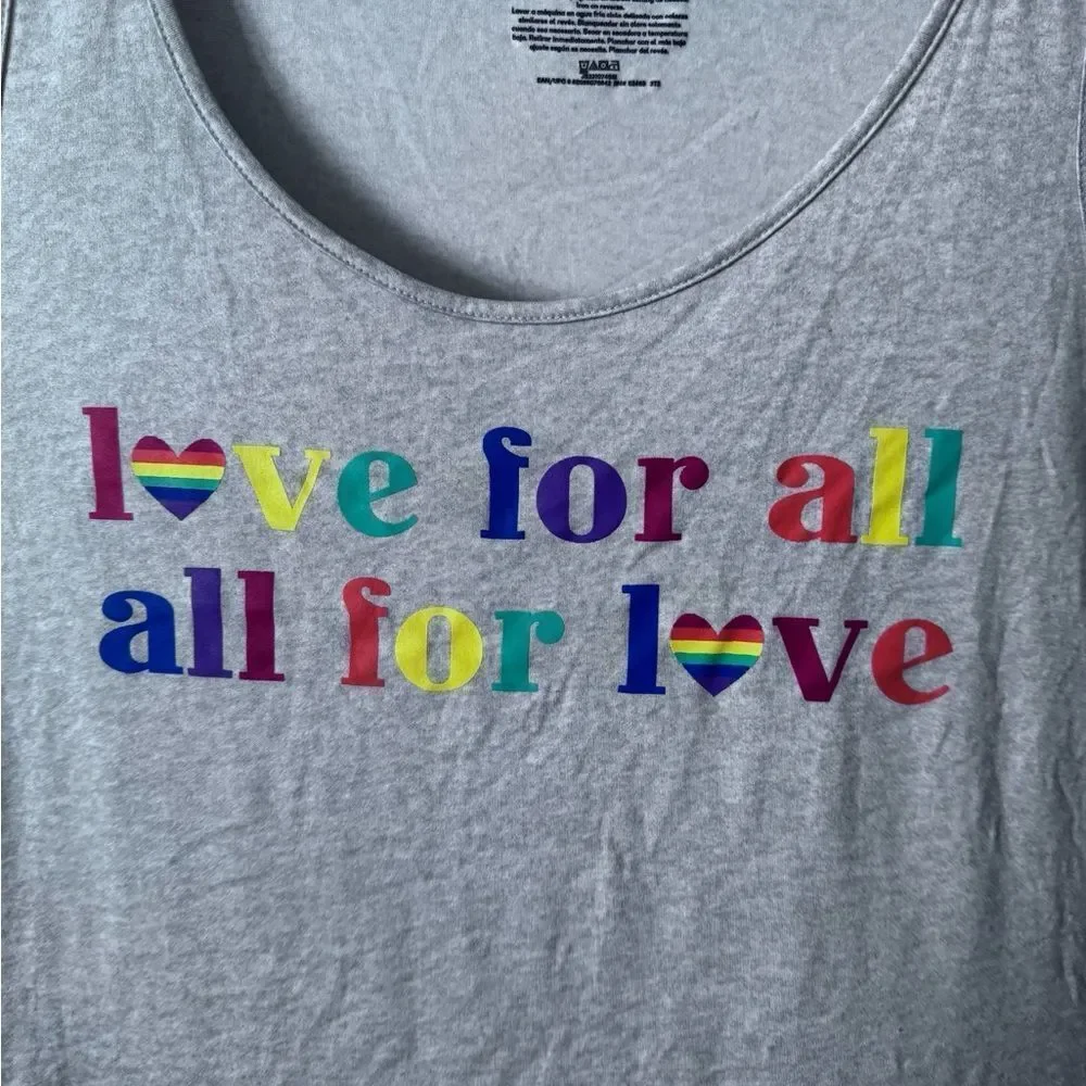 Joy Spun Love for All, All for Love Sleep Tank Top Size XXL